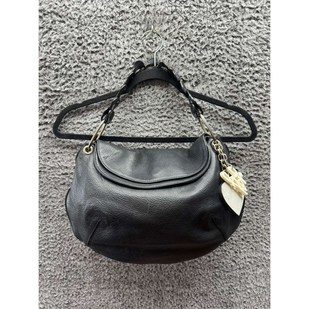 Vintage Y2K Juicy Couture Leather Hobo‎ Shoulder Bag Black w/ Silver Hardware
